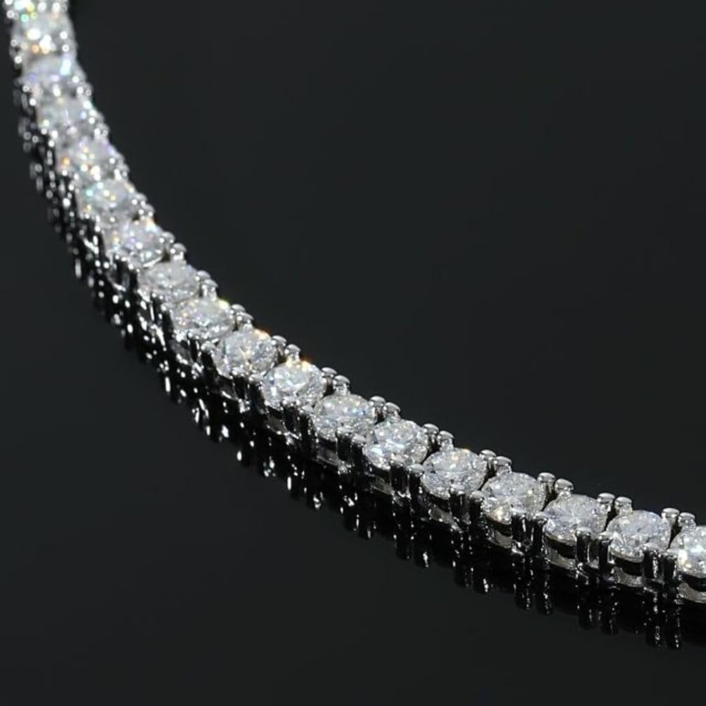 Silver 925 モアサナイト テニスチェーン ネックレス 3mm 45cm Amazon | モアサナイト ネックレス Moissanite テニスネックレス